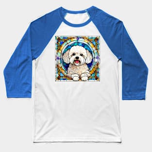 Stained Glass Bichon Frise Baseball T-Shirt